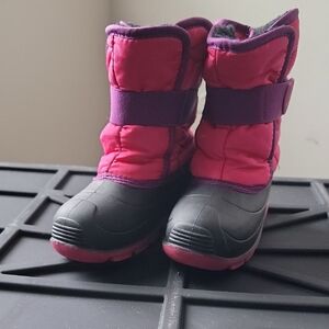 Kamik Vibrant Pink and Purple Snow Boots Size 10 Toddler Girl